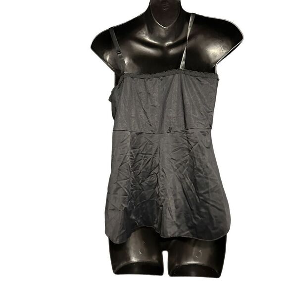 BEAUTIFUL Vintage  SHADOWLINE Slip top 38 tall Nylon, black Work Sleep Everyday - Picture 4 of 8